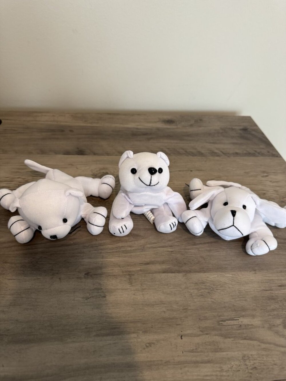Set Of 3 Rose Art Bean Bag Stuffed Animals